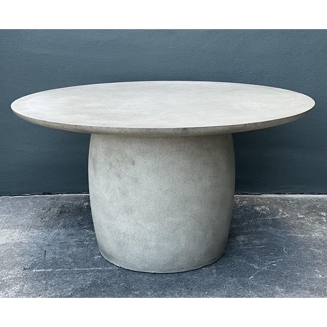 Beige Vintage Boho Textured Pedestal Dining Table For Sale - Image 8 of 11