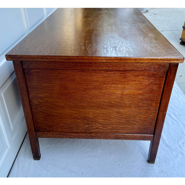Brown 1940's Clemco Us Military Solid Oak Desk For Sale - Image 8 of 13