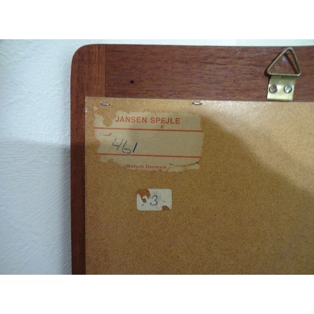 Wood Small Danish Teak Mirror from Jansen Spejle, 1960s For Sale - Image 7 of 16