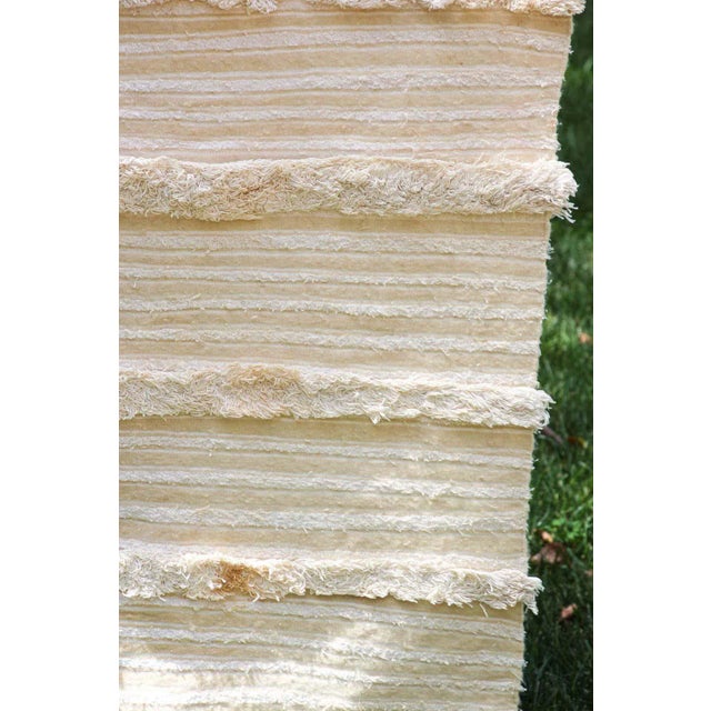 Beige 1960s Vintage Tribal Moroccan Handcrafted Wedding Blanket Throw For Sale - Image 8 of 13