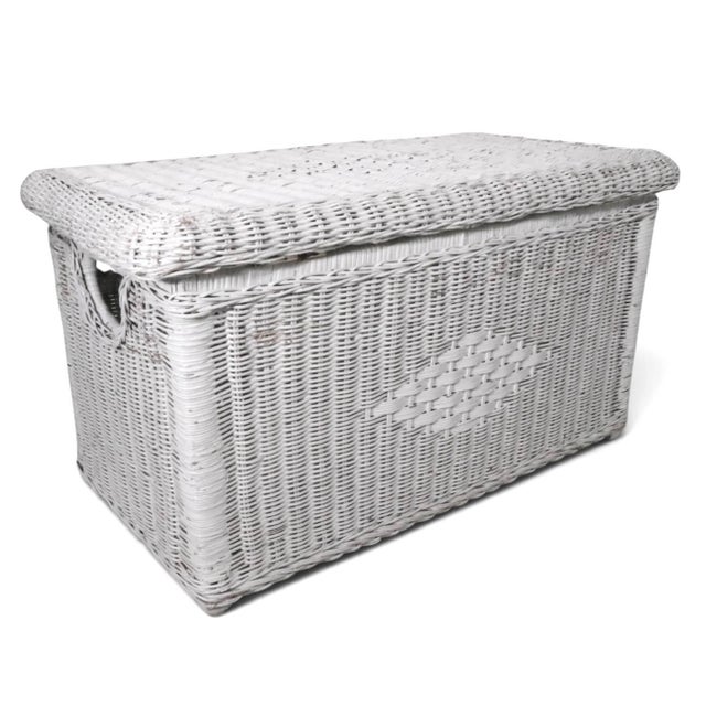 Vintage Wicker Trunk For Sale - Image 11 of 11