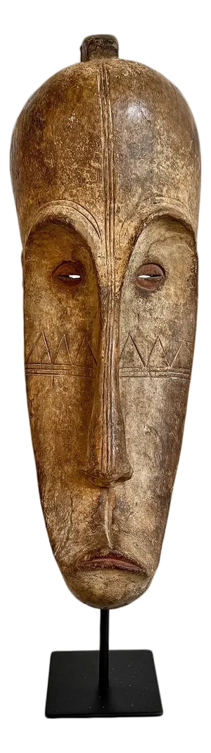 Antique Ngil Fang Tribal Gabon Mask on Stand