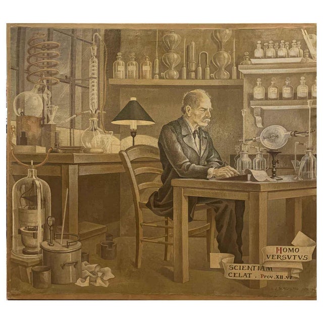 J. J. Borghetto, the alchemist and the snake hunter in pendant, 1945. A pair of medium-format paintings of french origin....