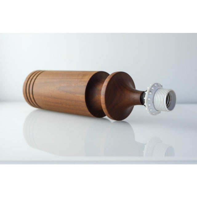 Large Mid-Century Modern Danish Teak Table Lamp For Sale - Image 5 of 12