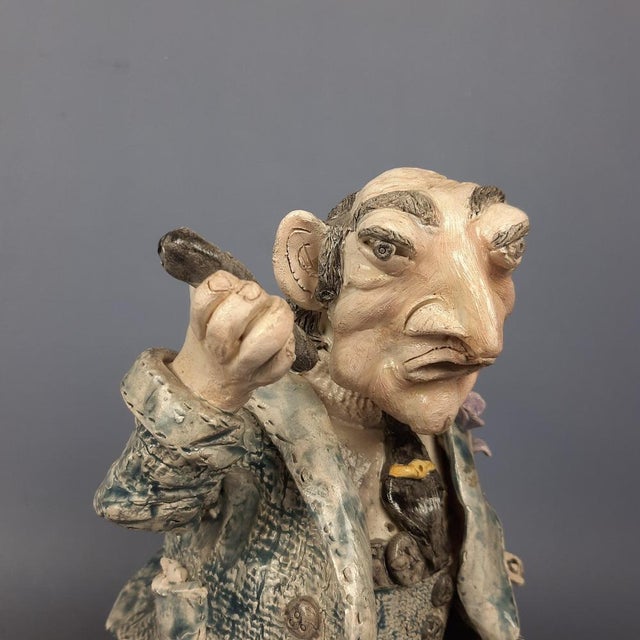 Vintage Scalfaro Ceramic Humorous Political Figure by Maiorana Giuseppe, 1960s For Sale - Image 10 of 18