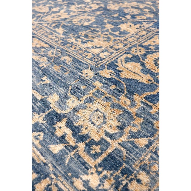 Pasargad Home Transitiona Blue Area Rug- 9' 0" X 12' 2" For Sale In New York - Image 6 of 8