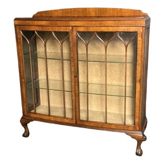 Chippendale Style Walnut Cabinet, 1925 For Sale