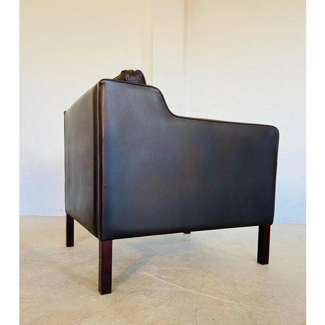 Set of Vintage Danish Brown Leather Lounge Chair and Ottoman from Stouby, 1970s For Sale - Image 15 of 18