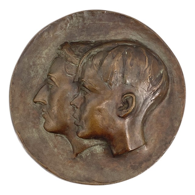 Walter Kalot, Relief with Portraits, 1950s, Bronze For Sale
