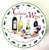 New in the box – set of four porcelain canapé plates-each decorated with a different cheese and wine Made by L Godinger &...