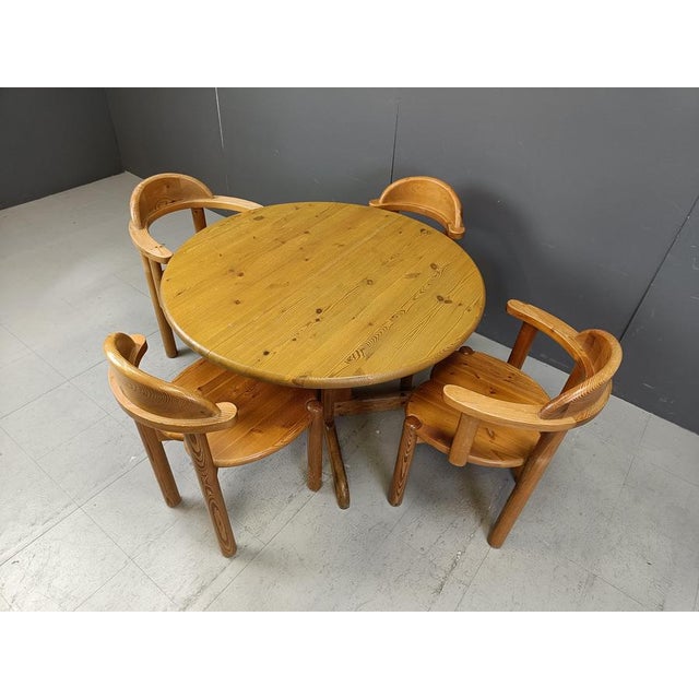Pine Wood Dining Set by Rainer Daumiller for Hirtshals Savvaerk, 1980s, Set of 5 For Sale - Image 8 of 12