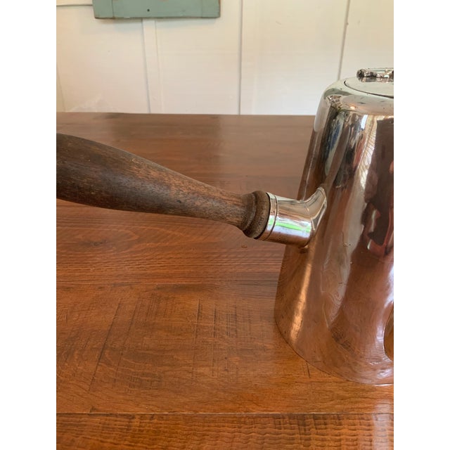 Antique Victorian Sheffield Silver Plate Chocolate Pot / Tea Pot With Wooden Handle for Cottage Core, English Country, Traditional Decor or Serving For Sale - Image 10 of 12