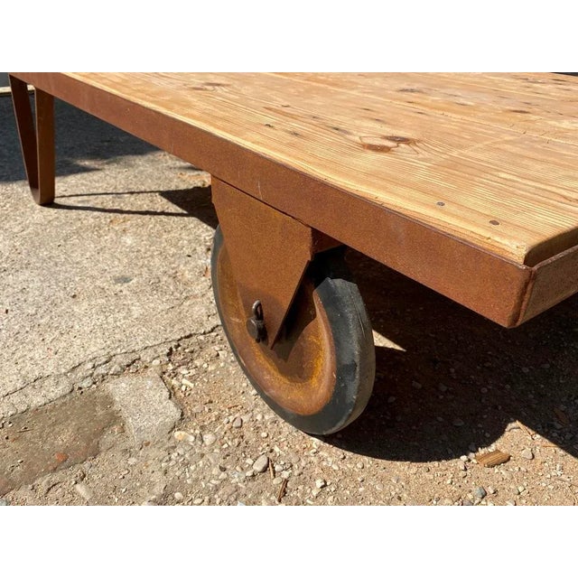 Wood Vintage Industrial Coffee Table, 1950 For Sale - Image 7 of 12
