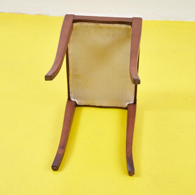 Wood Wooden Stool with Padding For Sale - Image 7 of 8