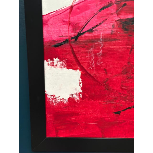 Amh, Red Composition, 1960s, Oil Painting on Canvas, Framed For Sale - Image 7 of 14
