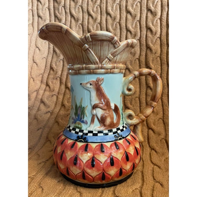 American Late 20th Century Fitz & Floyd Herrich Collection Fox and Hare Pitcher For Sale - Image 3 of 7