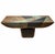 A truly unique postmodern sculptural console table featuring hand-worked mixed metal surfaces with rich patinated copper,...