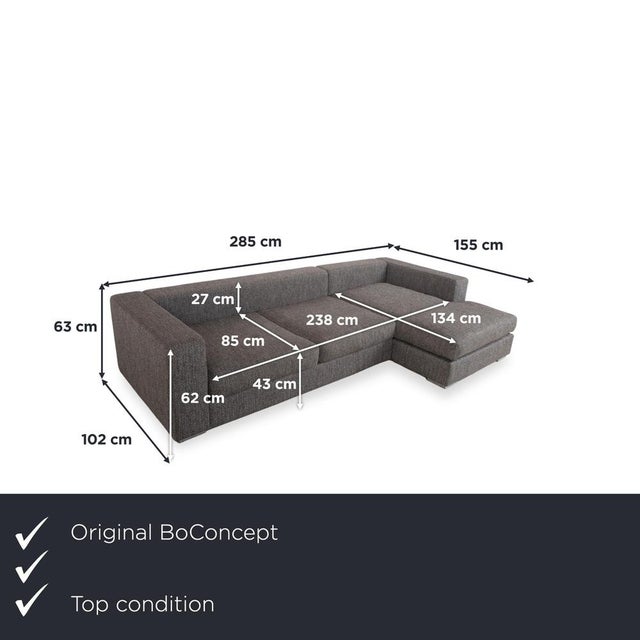 with the BoConcept Cenova, you get a corner sofa that focuses entirely on clean, straight lines. The gray, heathered woven...