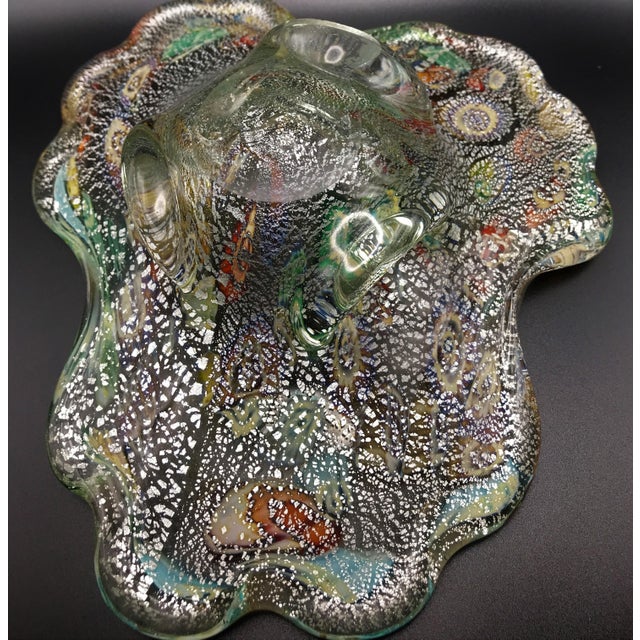Late 20th Century Murano Hand Blown Millifiori Shallow Bowl For Sale - Image 9 of 12