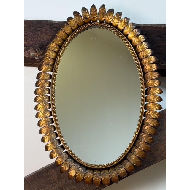Metal Vintage Italian Sun Mirror, 1950s For Sale - Image 7 of 10