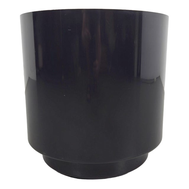 Black Round Planter on Wheels by Anna Castelli for Kartell, 1970s For Sale