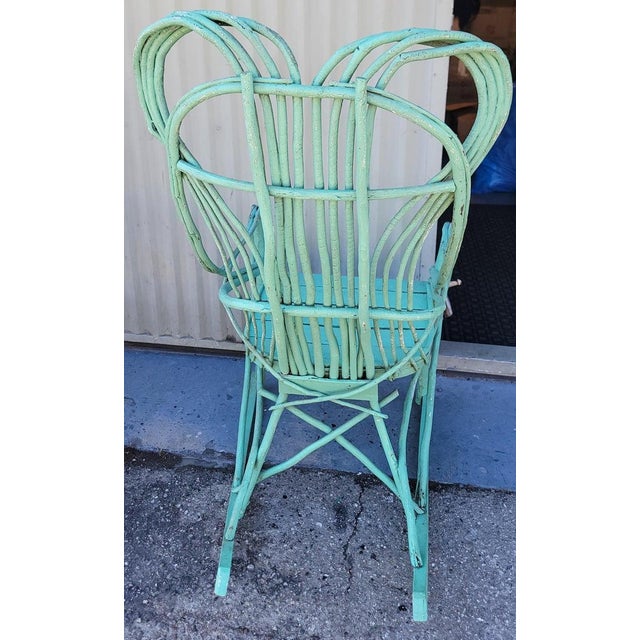 19Thc Original Green Painted Bentwood Rocking Chair For Sale In Los Angeles - Image 6 of 9