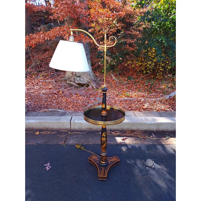 Late 20th Century Frederick Cooper Chinoisserie Floor Lamp With Integrated Table For Sale - Image 11 of 11