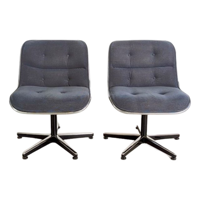 Executive Chairs by Charles Pollock for Knoll Intenational, Set of 2 For Sale