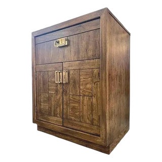 Vintage Drexel Weatherwood Collection Campaign Style Nightstand For Sale