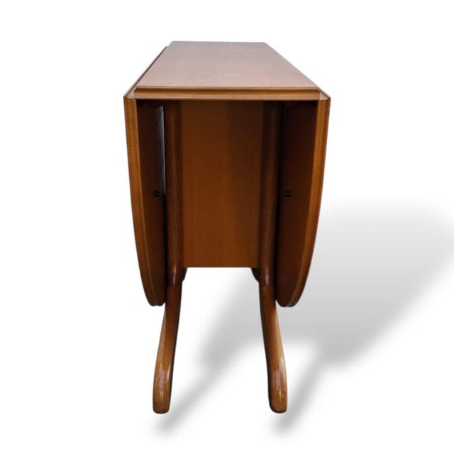 Mid-Century Oval Drop Leaf Gateleg Dining Table in Teak from Morris of Glasgow, 1970s For Sale - Image 6 of 7