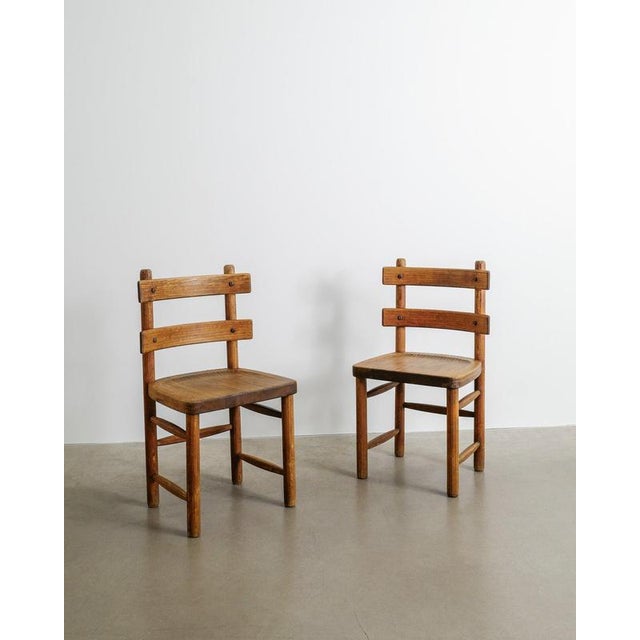 Mid-Century Swedish Wooden Sandhamn Dining Chairs by Axel Einar Hjorth for Nordiska Kompaniet, 1930s, Set of 2 For Sale - Image 9 of 9
