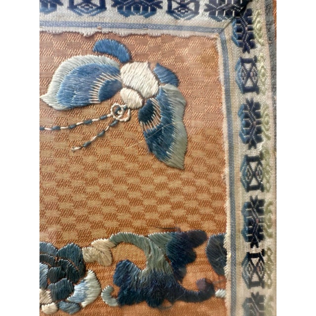 Antique 19th Century Qing Dynasty Chinese Silk Embroidered Chinoiserie Framed Textile Art For Sale - Image 4 of 12