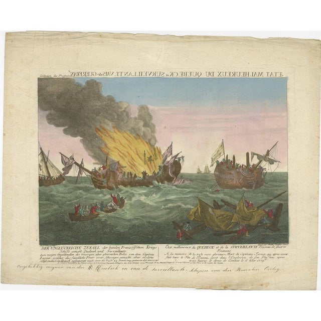 Famous Battle Near Ushant Between the French and British, Paper For Sale - Image 5 of 6