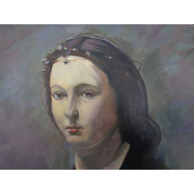 Fred Neumann After Jean Baptiste Camille Corot, The Woman with the Pearl, 1980s, Oil on Canvas For Sale - Image 11 of 18