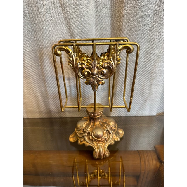 Gilt Guest Towel Holder For Sale - Image 4 of 4