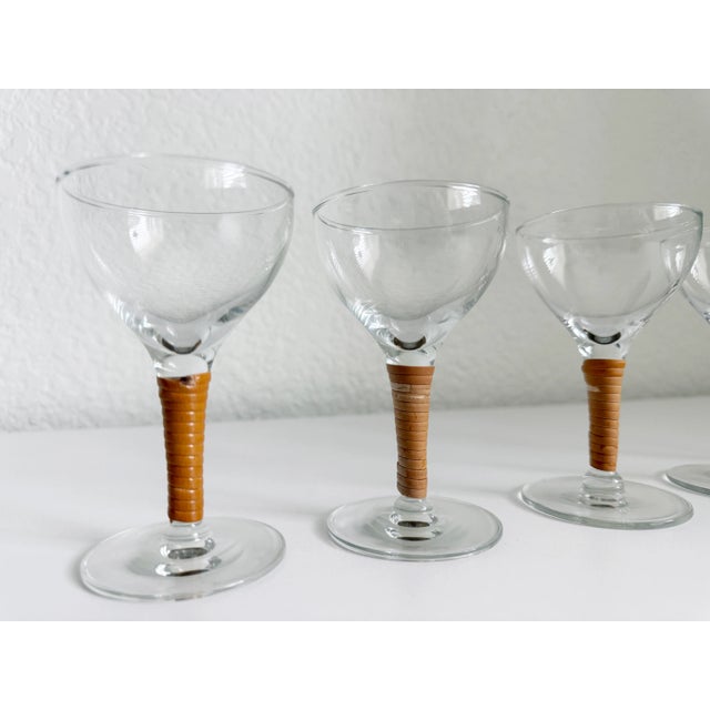 Wood 1940s Carl Auböck Rattan Wrapped Aperitif Glasses- Set of 5 For Sale - Image 7 of 7