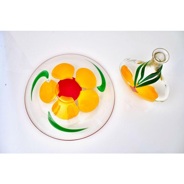 Murano Vase and Bowl with Nasturtium Design by Berit Johansson for Pauly & C., 1998, Set of 2 For Sale - Image 17 of 18