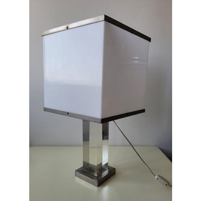 Acrylic Glass and Metal Table Lamp, Italy, 1970s For Sale - Image 4 of 18