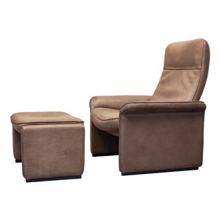Lounge Chair with Ottoman from de Sede, Switzerland, 1960s, Set of 2 For Sale