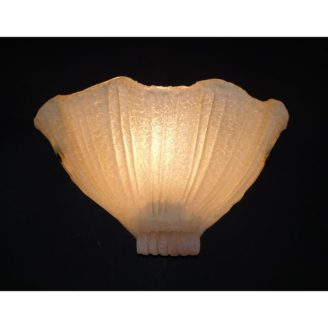 1960s Murano Shell Sconce With Pink Curl, a Pair For Sale - Image 6 of 10