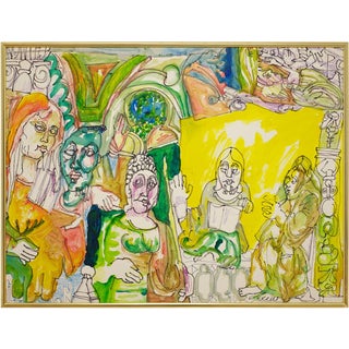Paul Shimon, Women Who Lunch, Psychedelic Outsider Art For Sale