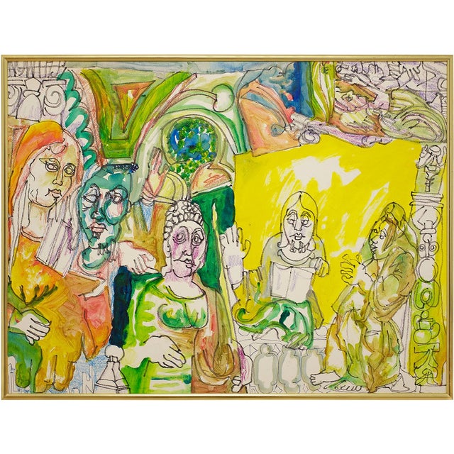 Paul Shimon, Women Who Lunch, Psychedelic Outsider Art For Sale