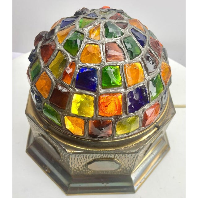 Arts & Crafts Chunk Glass Globe Light by Peter Marsh for Nader, 1940 For Sale - Image 4 of 14