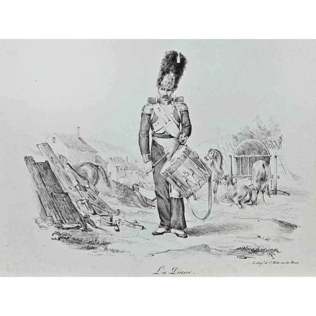 Le Diane is an original artwork realized in the 19th century by French artist Charles Motte. Lithograph print. Signed on...