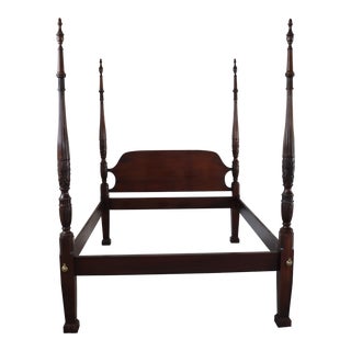 Drexel Heritage Mahogany Queen Poster Bed For Sale