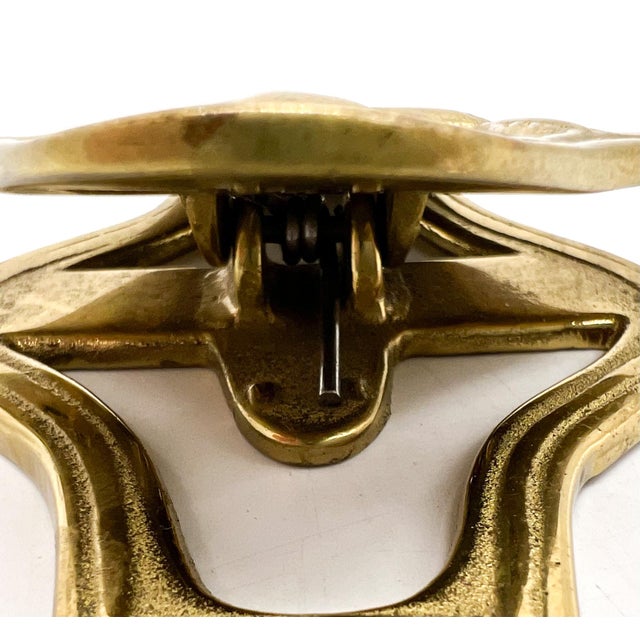 Vintage 1945 Randolph Brass Stag Wall Clip | Deer Head Paper Holder | Rustic Lodge Décor For Sale - Image 9 of 12