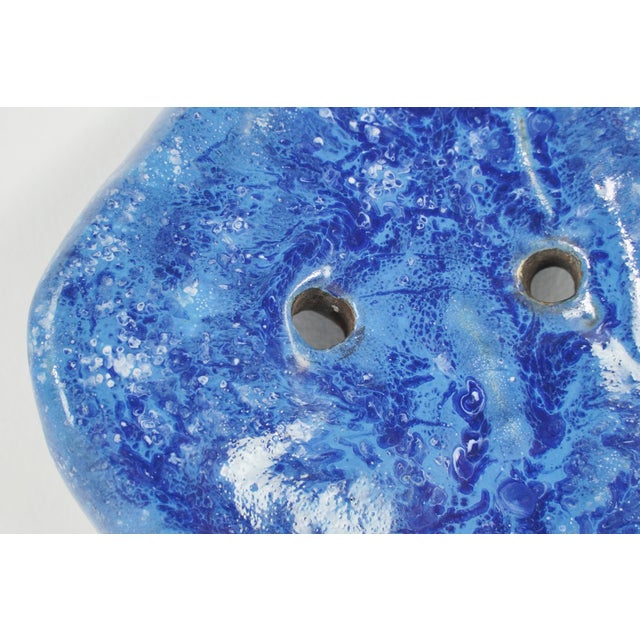 Stone Vintage European Atomic Era Blue Stone Door Pull For Sale - Image 7 of 8