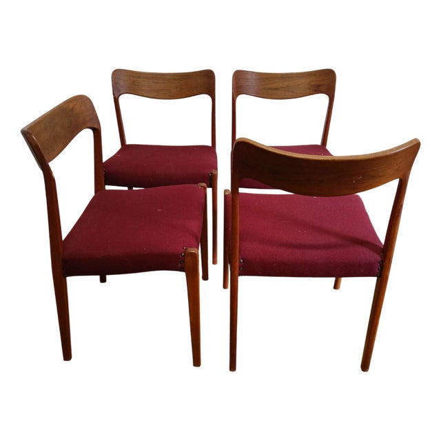 Danish Chairs by Henning Kjærnulf, 1950s, Set of 4 For Sale