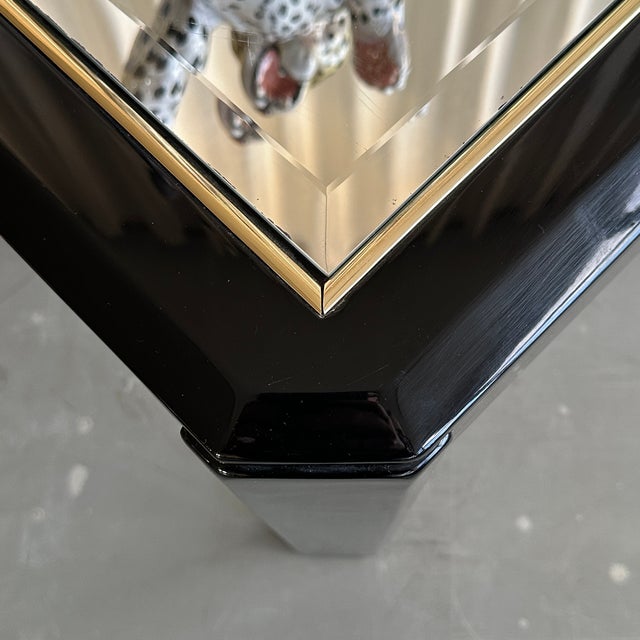 Black Mid-Century German Mirror Top Coffee Table, 1950s For Sale - Image 8 of 12