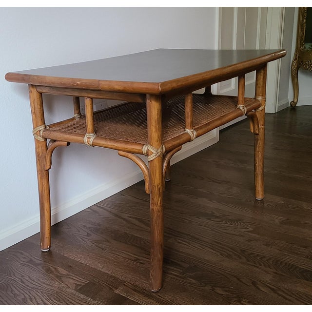 1990s Vintage McGuire Rattan Coffee Table Chairish